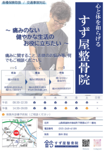 すずや整骨院のチラシ
